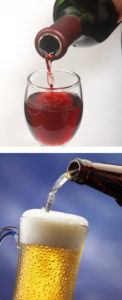 Sign up for MBWD's newsletters.  Image of wine and beer being poured into glasses.